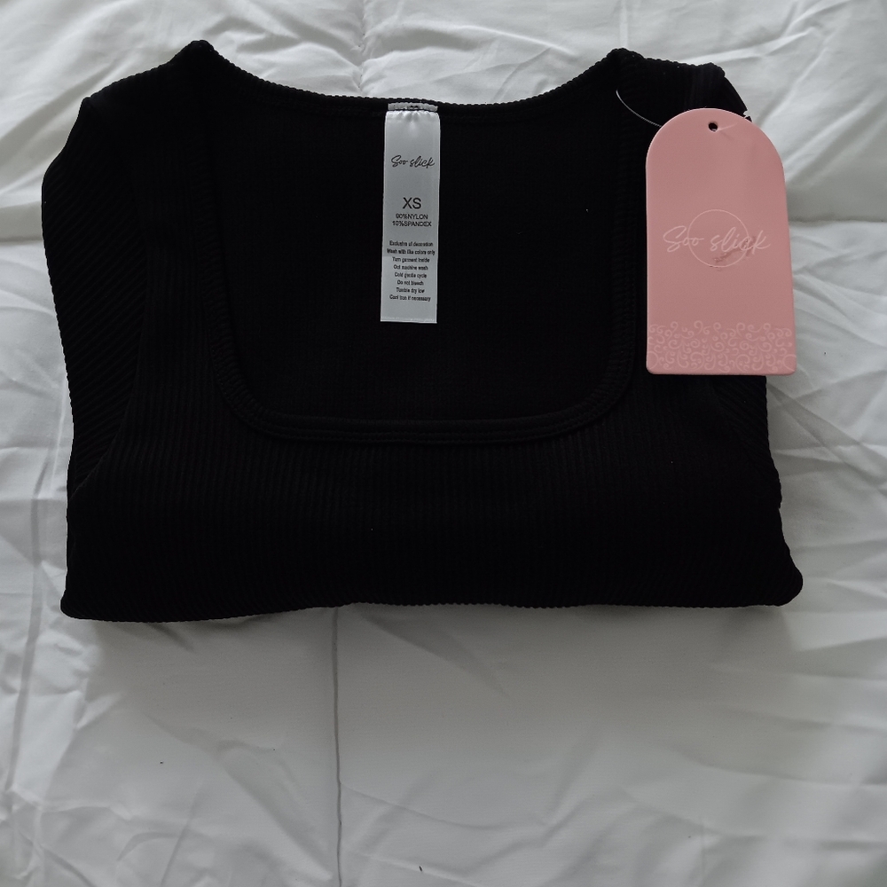 Black Soo Slick Long Sleeve Jumpsuit